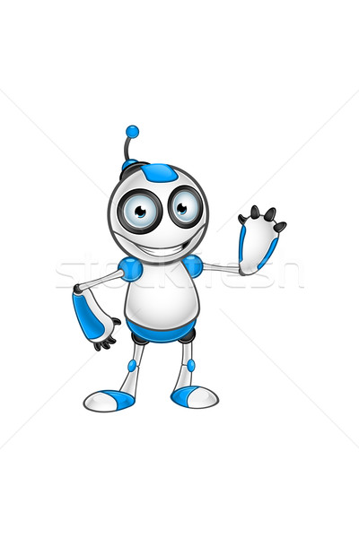 Beyaz mavi robot karakter sevimli bilgisayar Stok fotoğraf © DesignWolf