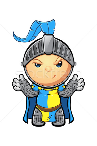 蓝色 黄色 骑士 字符 可爱 中世纪 商业照片 designwolf