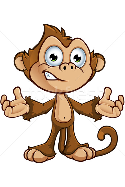 Małpa charakter cartoon ilustracja safari cute Zdjęcia stock © DesignWolf