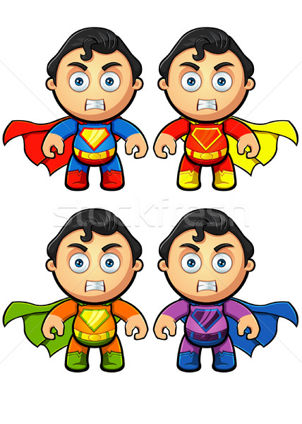 Super homme personnage regarder colère différent [[stock_photo]] © DesignWolf