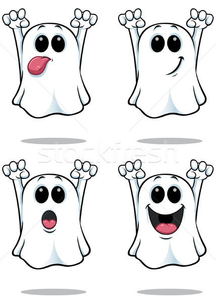 Desen animat fantome set fantomă ilustrare diferit Imagine de stoc © DesignWolf