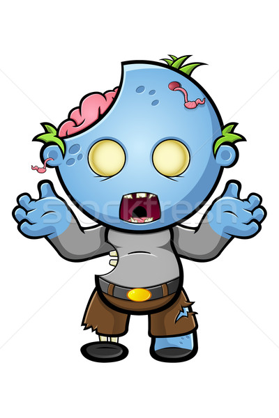 Azul Cartoon zombi carácter ilustración cute Foto stock © DesignWolf