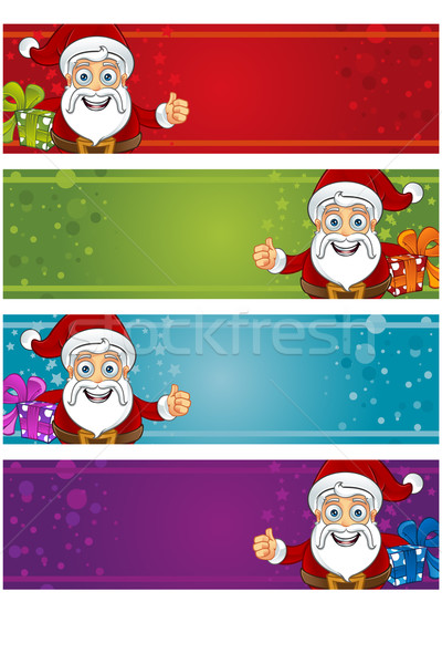 4 Christmas Banners - Santa Stock photo © DesignWolf