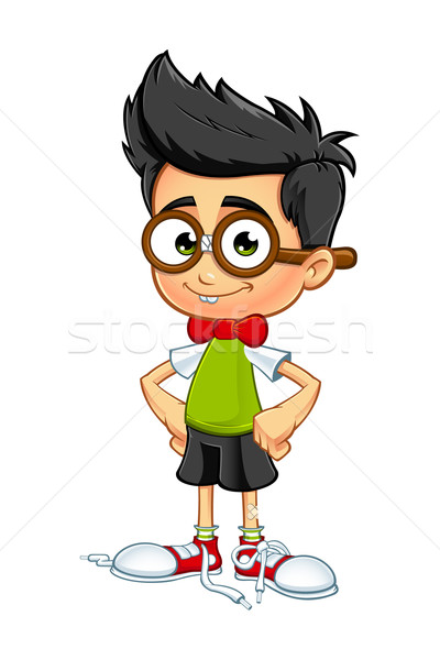 Geek Boy Cartoon character Stock photo © DesignWolf