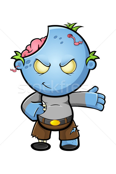 Azul Cartoon zombi carácter ilustración cute Foto stock © DesignWolf