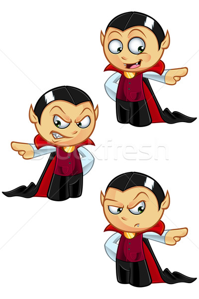 Dracula pointant cartoon illustration différent expressions faciales Photo stock © DesignWolf