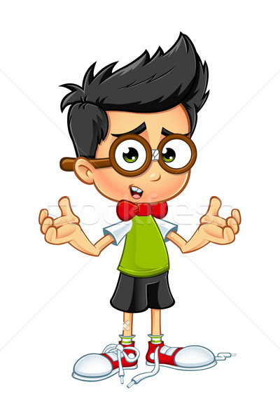 Geek Boy Cartoon character Stock photo © DesignWolf