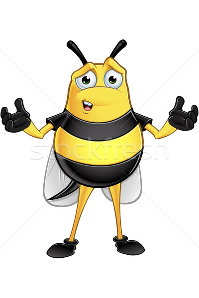 Tombul arı karakter karikatür örnek bakıyor Stok fotoğraf © DesignWolf