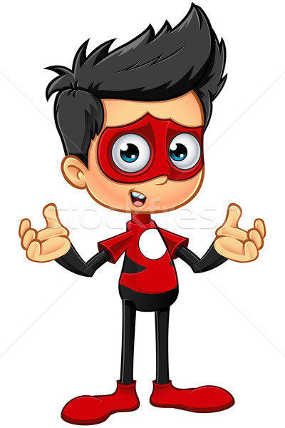 Super garçon rouge personnage cartoon illustration [[stock_photo]] © DesignWolf