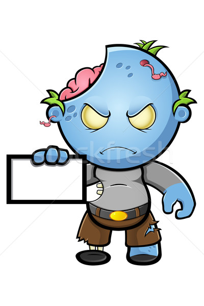 Azul Cartoon zombi carácter ilustración cute Foto stock © DesignWolf