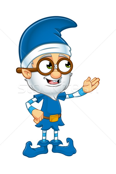 Starych elf niebieski charakter cartoon ilustracja Zdjęcia stock © DesignWolf