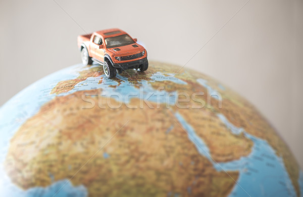 Foto stock: Carro · globo · miniatura · mundo · caminhão · azul