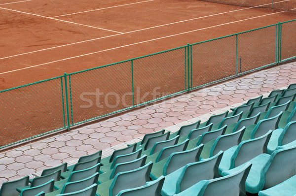 Grandstand seats and tennis court Stock photo © deyangeorgiev