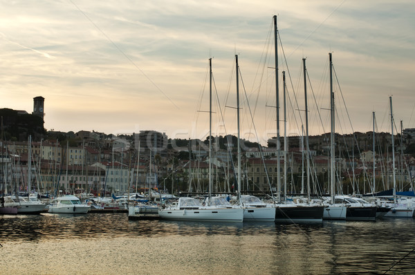 Yachts moored in Cannes Stock photo © deyangeorgiev