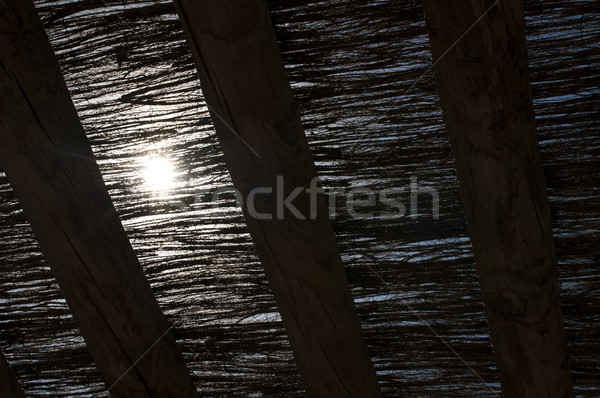 Parasol bungalow plage sable modèle toit [[stock_photo]] © deyangeorgiev