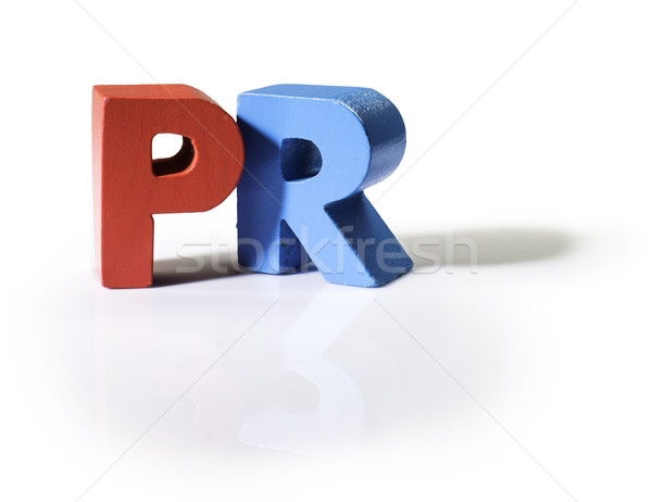 Multicolored word PR made of wood. Stock photo © deyangeorgiev