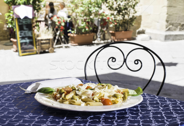Tányér olasz tészta klasszikus olasz étterem háttér Stock fotó © deyangeorgiev