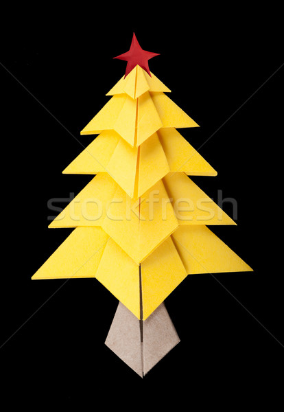 Yellow christmas tree black isolated  Stock photo © deyangeorgiev