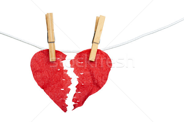 Paper Heart divided into two parts Stock photo © deyangeorgiev