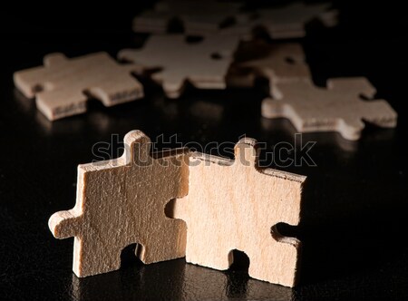Legno puzzle buio abstract gruppo giocattolo Foto d'archivio © deyangeorgiev