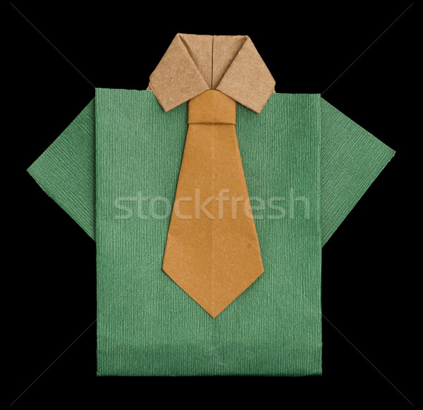 Isolated paper made green shirt. Stock photo © deyangeorgiev