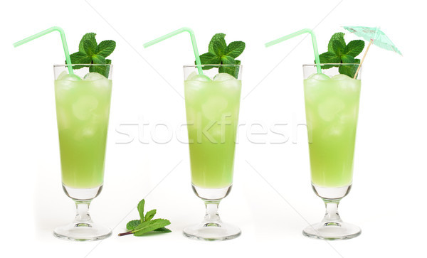 Green cocktail with cubes ice Stock photo © deyangeorgiev