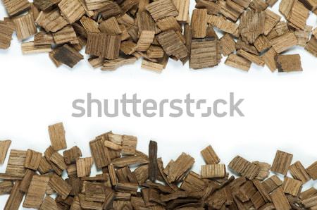 Holz Stücke Eiche Weinindustrie weiß isoliert Stock foto © deyangeorgiev