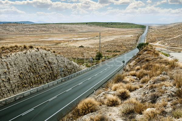 Asphalt road and white line marking Stock photo © deyangeorgiev