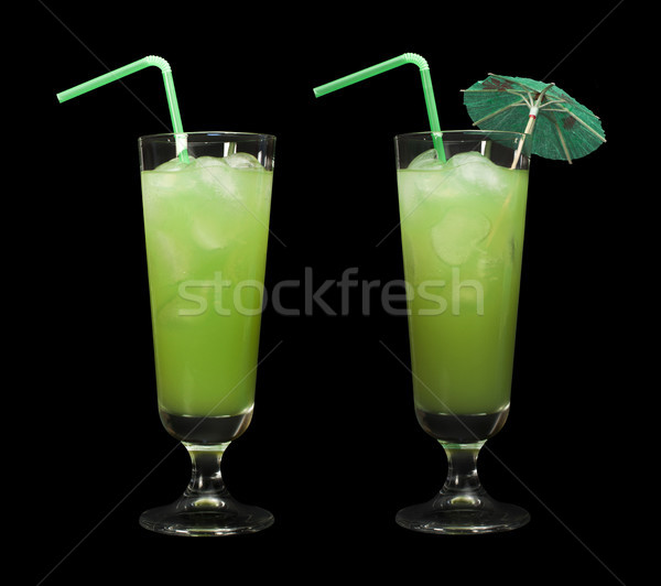 Green cocktail with cubes ice Stock photo © deyangeorgiev