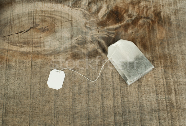 Tea bag with white label Stock photo © deyangeorgiev