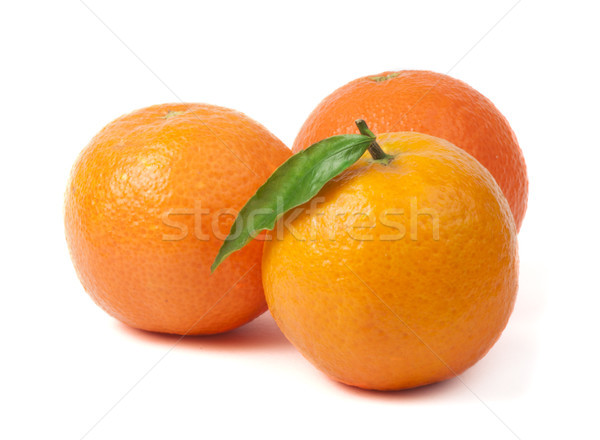 Group mandarins white isolated studio shot Stock photo © deyangeorgiev