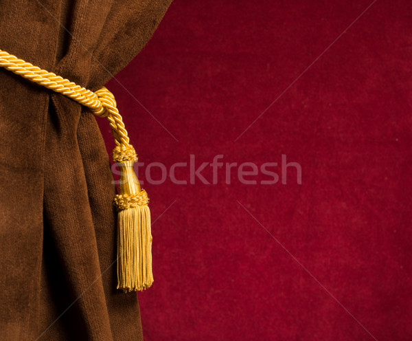 Red and brown theatre curtain Stock photo © deyangeorgiev