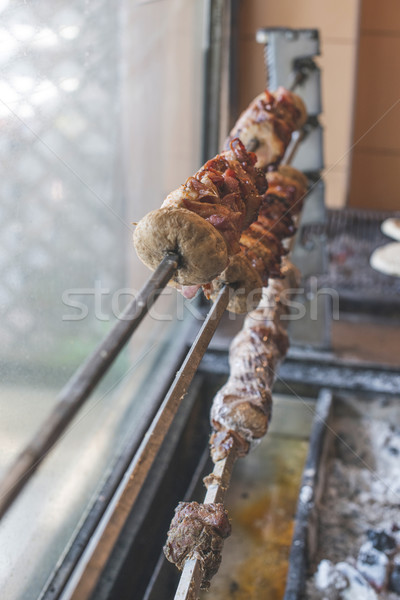 Tipikus görög konyha grillezett étel szendvics bárány Stock fotó © deyangeorgiev