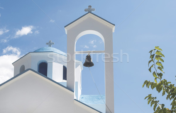 Tipik Yunan kilise beyaz mavi Yunanistan Stok fotoğraf © deyangeorgiev