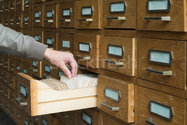 Vecchio archivio cassetti legno retro informazioni Foto d'archivio © deyangeorgiev