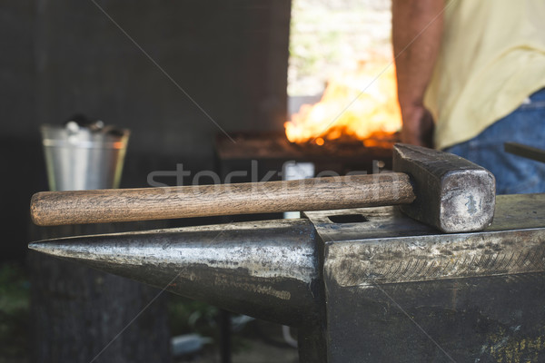 Vise and anvil in a forge shop Stock photo © deyangeorgiev