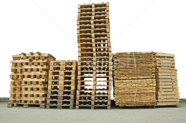 Stacks of New wooden pallets Stock photo © deyangeorgiev