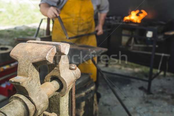 Vise and anvil in a forge shop Stock photo © deyangeorgiev