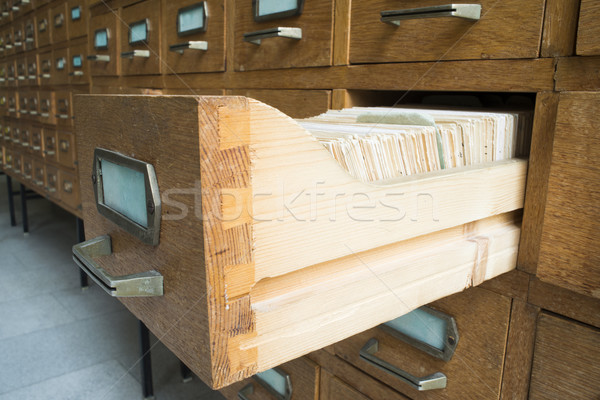 Vecchio archivio cassetti legno retro informazioni Foto d'archivio © deyangeorgiev