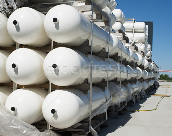 White industrial butan bottles Stock photo © deyangeorgiev