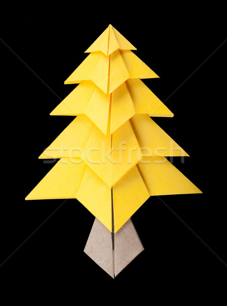 Yellow christmas tree black isolated  Stock photo © deyangeorgiev