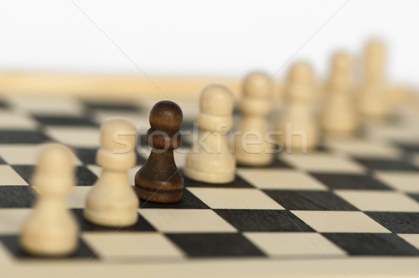 Unicitatea şah afaceri lemn fundal Imagine de stoc © deyangeorgiev