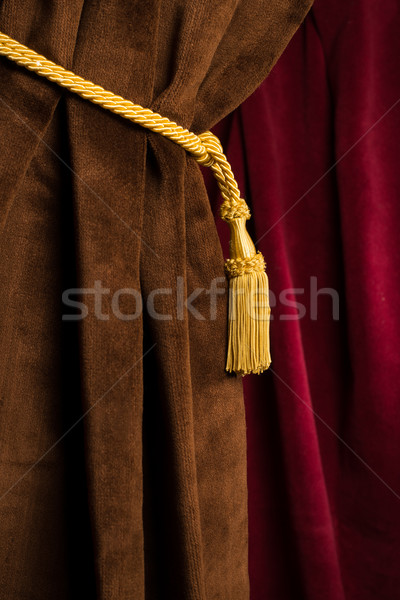 Red and brown theatre curtain Stock photo © deyangeorgiev