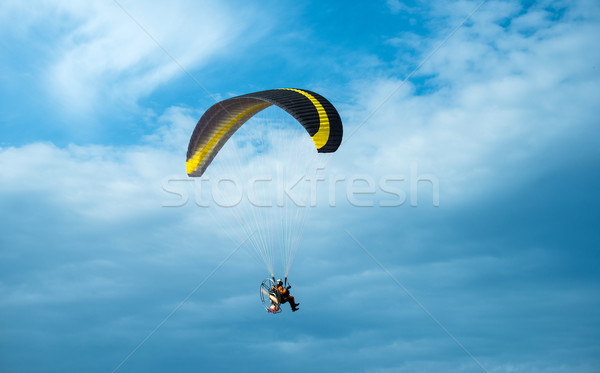 Paragliding fly on blue sky Stock photo © deyangeorgiev