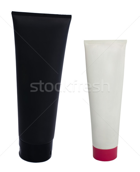 Foto stock: Preto · e · branco · cosmético · branco · isolado · beleza