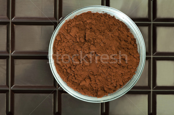 Cocoa beans and cocoa powder Stock photo © deyangeorgiev