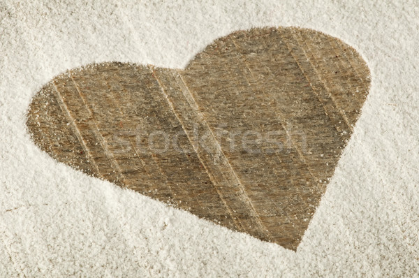Heart pattern on an old wooden board Stock photo © deyangeorgiev