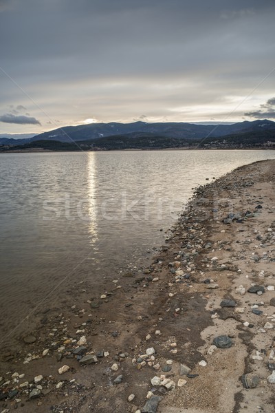 Dam in mountain on sunrise Stock photo © deyangeorgiev