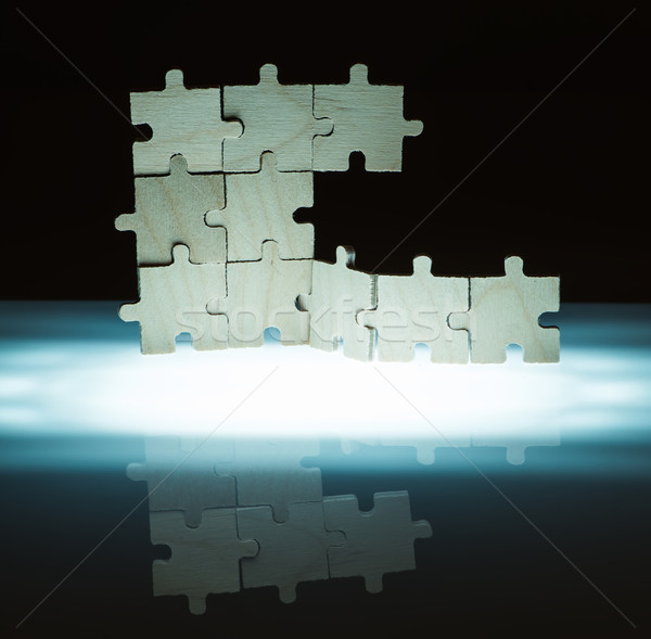 Legno puzzle retroilluminazione Foto d'archivio © deyangeorgiev