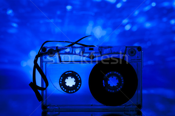Kaset bant ışıklar mavi parti Stok fotoğraf © deyangeorgiev
